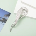 Eleganter silberner Haarclip mit funkelnden Strasssteinen und sicherem Froschverschluss - B3523-1# Strass Stromlinienförmig / Silber