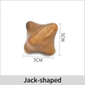 Cross-shaped wooden hand massager tool with smooth finish, measuring 5cm by 5cm - Scented Wood Hexagon Massager
