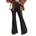 Women's stylish black high-waist flare trousers with a slim-fit design for autumn fashion - XS / Bottoms / Black