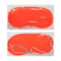 Bright orange polyester sleep mask with elastic strap and protective plastic bag packaging - Polyester Satin / Regular Style / Individual OPP Bag / Orange