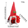 Knitted Christmas gnome plush with red plaid body and measurements 27.5x11x8cm - Red Black Plaid Female Gnome