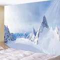 Grande arazzo con montagna innevata per pareti camera da letto con raggio di sole - 230x180cm / Alone di Montagna Innevata-SM36