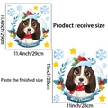 Detail showing Christmas beagle dog wall sticker with Merry Christmas greeting text - Christmas Beagle