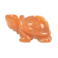 Hand-carved natural orange onyx turtle statue with polished finish and detailed shell - Red Aventurine / S