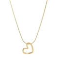Elegante goldene Herz-Anhänger-Halskette mit feiner Schlangenkette im Minimal-Stil - 18K Gold (K-274)