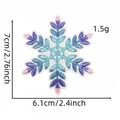 Detail view of blue and purple snowflake embroidery patch with size and weight dimensions - Snowflake Patch 22#