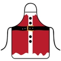 Christmas Santa Claus style waterproof apron in red and white with black belt detail - Classic Santa - Red
