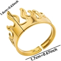 Detailansicht der 1,6cm Flammenhöhe am verstellbaren Ring aus goldenem Edelstahl - Gold