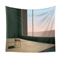 Detail of minimalist tapestry featuring a red chair and scenic window view design - 73X95CM / Minimalist Red Chair (QY711-74)