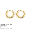 Orecchini a cerchio dorati in acciaio inossidabile da 18mm con design minimalista - Orecchini a Cerchio 18mm x 3mm (YE15683) / Oro
