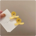 Lot de 2 pinces à cheveux en acétate jaune translucide pour la coiffure des femmes - Pièce Unique / Beige