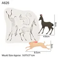 Christmas silicone mold with elk squirrel and rabbit shapes for cake and DIY chocolate - Gray