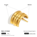 Detailed technical drawing of a gold stainless steel hair fork with 21g weight and 51mm size - Multi-layer Arched Style (NB-H1042)
