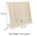 L-shaped beige linen necklace display stand with 17 hooks for jewelry organization - Linen Necklace Board