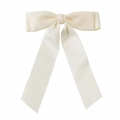 Eleganter cremeweißer Satin-Haarclip mit übergroßer Schleife und glatter Seidentextur - Cremeweiß
