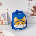 Blue kids backpack featuring a cute Corgi 3D hard shell front and side mesh pocket - Blue