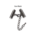 Terminali per nastri Gun Black con chiusura a moschettone e catenella per gioielli fai da te - 6mm / Canna di Fucile