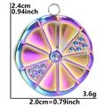 Macro view of rainbow-toned lemon pendant with dimensions 2.4cm by 2.0cm and weight 3.6g - AB Color
