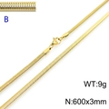 Collana a catena piatta a serpente color oro 600x3mm in acciaio inossidabile - Oro 3mm Larghezza 600mm Lunghezza(KN203518-Z)