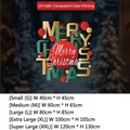 Merry Christmas electrostatic glass stickers with red holiday baubles and UV color printing - Small (40x45CM) / SDHZUV-21A (Red Baubles)