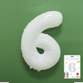 White number 6 foil balloon in professional packaging, slim version party decoration - 40-inch White 6-piece Cardboard Box
