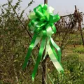 Vibrant green double-layer spherical pull bow ribbon for wedding and gift decoration - Fruit Green