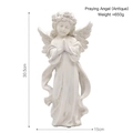 Antique white praying angel statue decor with wings and flower crown, 30.5cm height - Girl Praying Angel Ornament (30CM Antique)