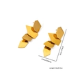 Golden irregular geometric pendant earrings measuring 5cm length in polished titanium steel - Geometric Layered Sheets / Gold