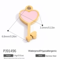 Wasserfestes 18k vergoldetes Herz-Schlüssel-Anhänger in Rosa-Emaille für DIY-Schmuck - Edelstahl Herzschlüssel Anhänger (PJ91496)