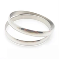 Minimalist 8mm wide polished silver stainless steel bangle bracelet in a sleek round design - Width 8mm Inner Diameter 60mm / [2 Rings] Steel