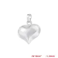 Detalle del colgante de corazón pulido con medidas de 18mm de ancho y 24mm de largo - Corazón de Platino Pequeño