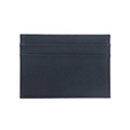 Close-up of black Saffiano leather card holder showing slim slots and textured finish - Black Saffiano Pattern