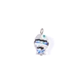 Transparent glass fish charm with black stripes and blue eye for DIY jewelry making - Black & White Striped (Single Hole 7#)