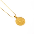Gold-plated Pisces zodiac coin pendant necklace with a fine snake chain for women - Pisces
