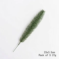 Pack de 5 agujas de pino de PE realistas para coronas navideñas y decoraciones florales - Rama única gris-verde (paquete de 5)