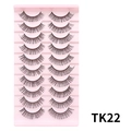 10 paar Russische volume nepwimpers in TK22-stijl op een roze dienblad set - Gemengde dikke stijl (TK22)