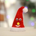 Cartoon Plüsch Weihnachtsmütze mit beweglichen Augen und gelber Nase für Weihnachtsfeiern - Bommelmützen-Stil (Schaukelbaum)