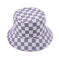 Classic checkerboard bucket hat in grey and white pattern, high-quality fabric stitching - Black Checkerboard