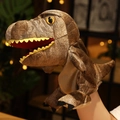 Realistic brown dinosaur hand puppet made of soft plush for storytelling and pretend play - 35cm / Brown Tyrannosaurus