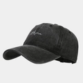 Casquette vintage en coton délavé gris anthracite avec broderie Mama et cœur - Réglable / Noir