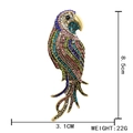 Exquisite parrot brooch pin with colorful rhinestones on a gold metal base, 8.5cm height - Retro Multi-Color Rhinestone Parrot Brooch