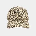 Detailed view of the leopard print fabric texture and stitching on this stylish baseball cap - Adjustable / Yellow Leopard Print