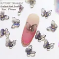 H19-7# Aurora resin butterfly nail charms in gradient black small size 8x6mm - 8*6mm / Gradient Black