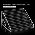 Transparent 7-tier acrylic sunglasses display stand with tiered step organizer design - 7-Tier Sunglasses Display Stand