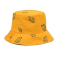 Cappello a secchiello reversibile giallo brillante con stampa farfalla per l'estate - M (56-58cm) / Cappello Giallo Farfalla Grigia