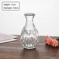 Vase en verre transparent à côtes verticales pour décoration de table, hauteur 11cm - Style Margose