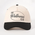 Berretto da baseball bicolore beige e nero con ricamo Wellness Club e chiusura regolabile - Taglia unica / Crema/Nero