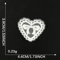 White embroidered heart lace applique with bow detail, dimensions 3.9cm by 4.4cm - White Heart Bow
