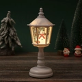 Lanterne de Noël blanche rétro avec scène de bonhomme de neige et lumière chaude - Bonhomme de Neige Blanc / Blanc
