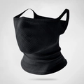 Black knitted ear-loop face mask for cycling with breathable mesh and quick-dry fabric - Neck Gaiter Style / Black